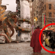 The octopus is revealed, as the man runs past Strange a second time.
